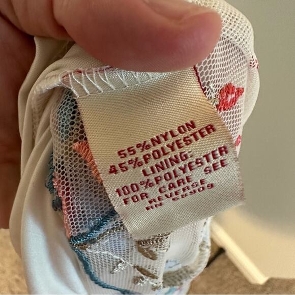 NWT Reba White Pink Blue Floral Embroidered Desert Maxi Dress Small - Picture 8 of 14